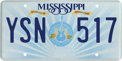 MS license plate YSN517