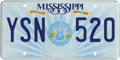 MS license plate YSN520