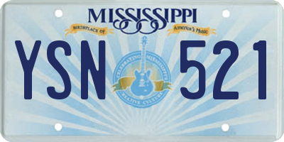 MS license plate YSN521