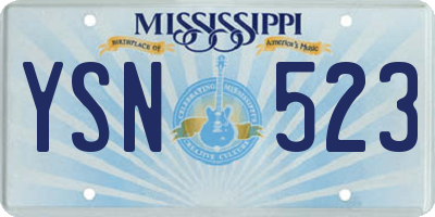 MS license plate YSN523