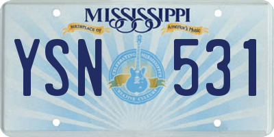 MS license plate YSN531
