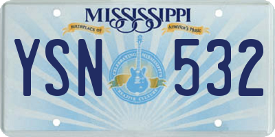 MS license plate YSN532