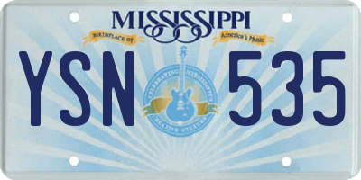 MS license plate YSN535