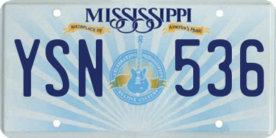 MS license plate YSN536