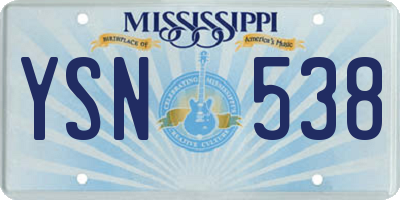 MS license plate YSN538
