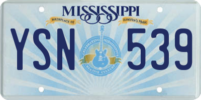 MS license plate YSN539