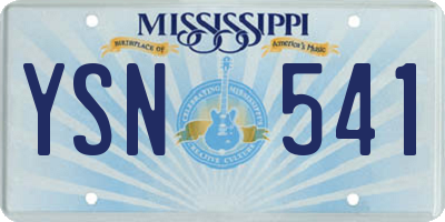 MS license plate YSN541