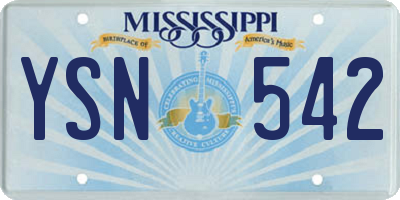 MS license plate YSN542