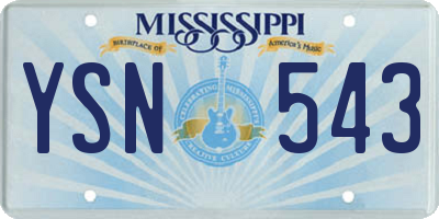 MS license plate YSN543