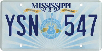 MS license plate YSN547
