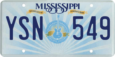 MS license plate YSN549