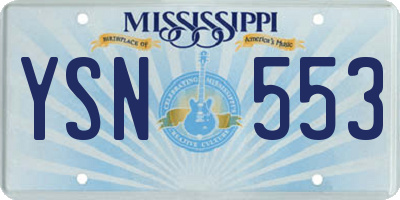 MS license plate YSN553