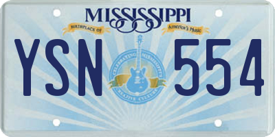 MS license plate YSN554