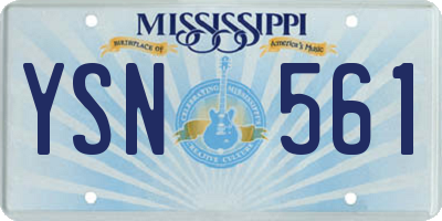 MS license plate YSN561
