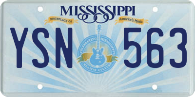 MS license plate YSN563