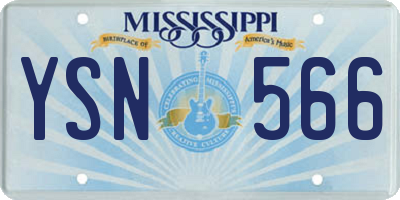 MS license plate YSN566