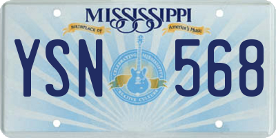 MS license plate YSN568