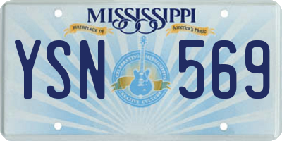 MS license plate YSN569