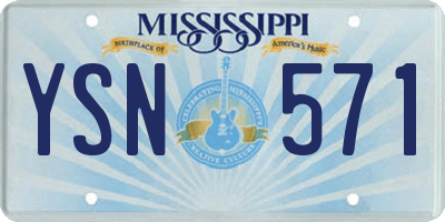 MS license plate YSN571