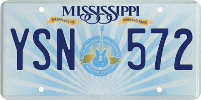 MS license plate YSN572