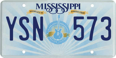 MS license plate YSN573