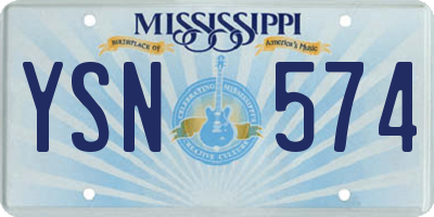 MS license plate YSN574