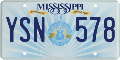MS license plate YSN578