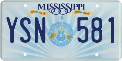 MS license plate YSN581