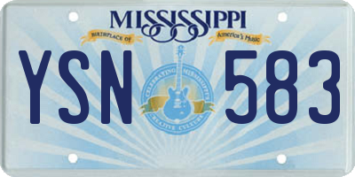 MS license plate YSN583