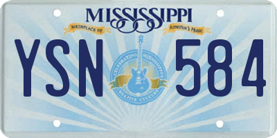 MS license plate YSN584