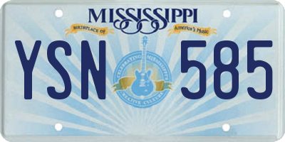 MS license plate YSN585