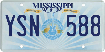 MS license plate YSN588