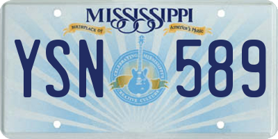 MS license plate YSN589