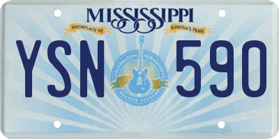 MS license plate YSN590