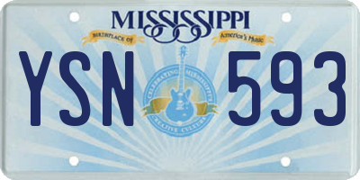 MS license plate YSN593