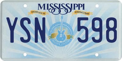 MS license plate YSN598