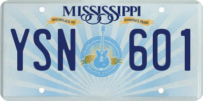 MS license plate YSN601