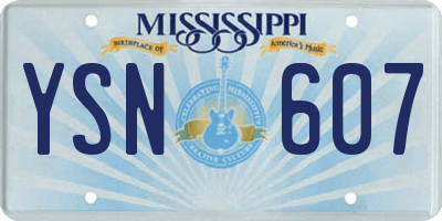 MS license plate YSN607