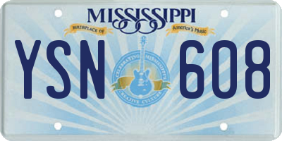 MS license plate YSN608