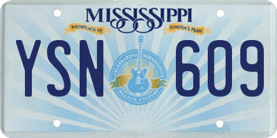MS license plate YSN609
