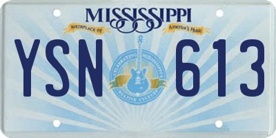 MS license plate YSN613
