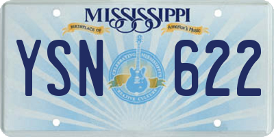MS license plate YSN622