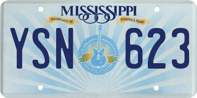 MS license plate YSN623