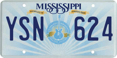 MS license plate YSN624