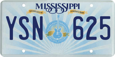 MS license plate YSN625