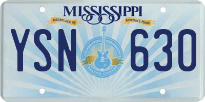 MS license plate YSN630