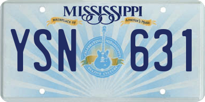MS license plate YSN631