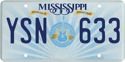 MS license plate YSN633