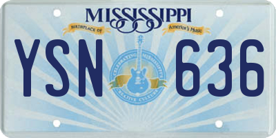 MS license plate YSN636