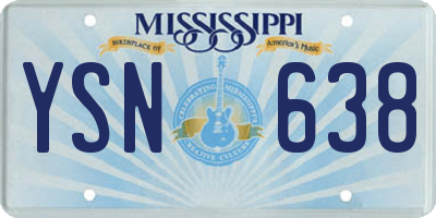 MS license plate YSN638